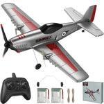 Rc Plane For Kids - 2.4Ghz 3-Channel Remote Control Airplane Toy With 6-Axis Gyro, 2 Speeds, 2 Batteries, P51 Rc Airplane, Foam Glider - Gift For Boys & Girls