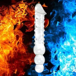 Realistic Double Ended Dildo,Large Transparent Double Head Glass Dildo,Double Dong Wand Massage Dildo,Lifelike Penis For Vaginal G-Spot Stimulator,Anal Adult Sex Toy For Women Lesbian Men(9.6In)