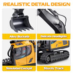Remote Control Excavator Toys, 11 Channel 1:20 Rc Construction Vehicles, 680° Rotation Hydraulic Car Toys For 6 7 8 9 10 11 12 Year Old Boys Kids, Rc Truck Digger Toys Christmas Birthday Gifts