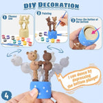 Kids Arts and Crafts Kit with Paints, Brushes, and 8 Wooden Animal Figures