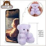 8 Pcs Mini Plush Bears 4'' Small Bear Bulk Stuffed Animal Toys Tiny Soft Bear Doll Present Stuffers For Keychain Baby Shower Party Favors Supplies(Pink, Purple, Brown, Apricot)