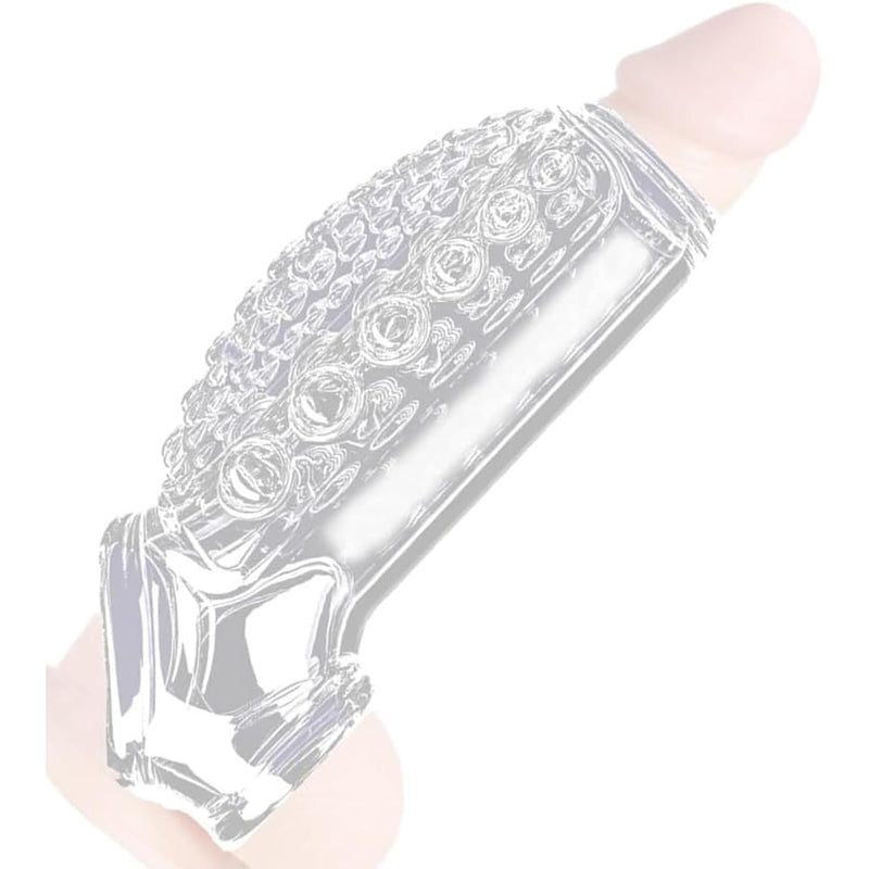 Clear Penis Sleeve Extender Cock Sleeves Cock Sheath With Anti-Slip Delay Ejaculation Testicle Toys Ultra-Soft Penis Sleve Penis Enlarger Girth Pennis Sleeve Girth Enhancer For Men