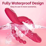 Rabbit G Spot Dildo Vibrator Adult Sex Toys For Women, 3 In 1 Vaginal Anal Beads Clitoris Double 10 Vibration Modes Silicone Nipple Stimulator Massager For Female Couple Play & Games