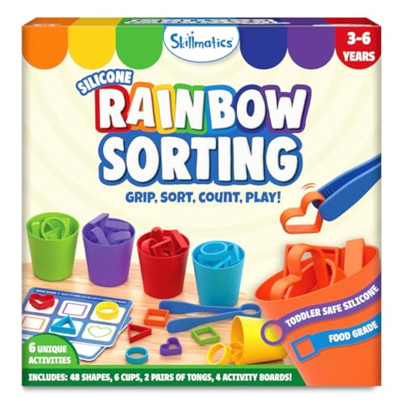 Silicone Rainbow Sorting Game - Learning & Educational Toy, Christmas Fun, Sorting, Counting & Sequencing Skills, Gifts For Toddlers & Preschoolers Ages 3, 4, 5, 6