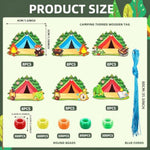 48 Sets Camping Beaded Necklace Craft Kits with Colorful Beads for Kids