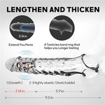 Vibrating Dildo Sleeve Huge Penis Sleeve with Bullet Vibrator, Penis Enlarger Sleeve Adult Sex Toy Penis Extension Sleeve with 3.14IN Solid, Penis Extender Sleeve with Cock Ring (Black)