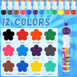 Bulk Bingo Dauber Dot Markers Set, 180 Pcs, 0.5 oz, 12 Vibrant Colors