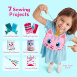 Kids Sewing Kit with 7 Projects, Unicorn & Mermaid Pillow Crafts Ages 6+
