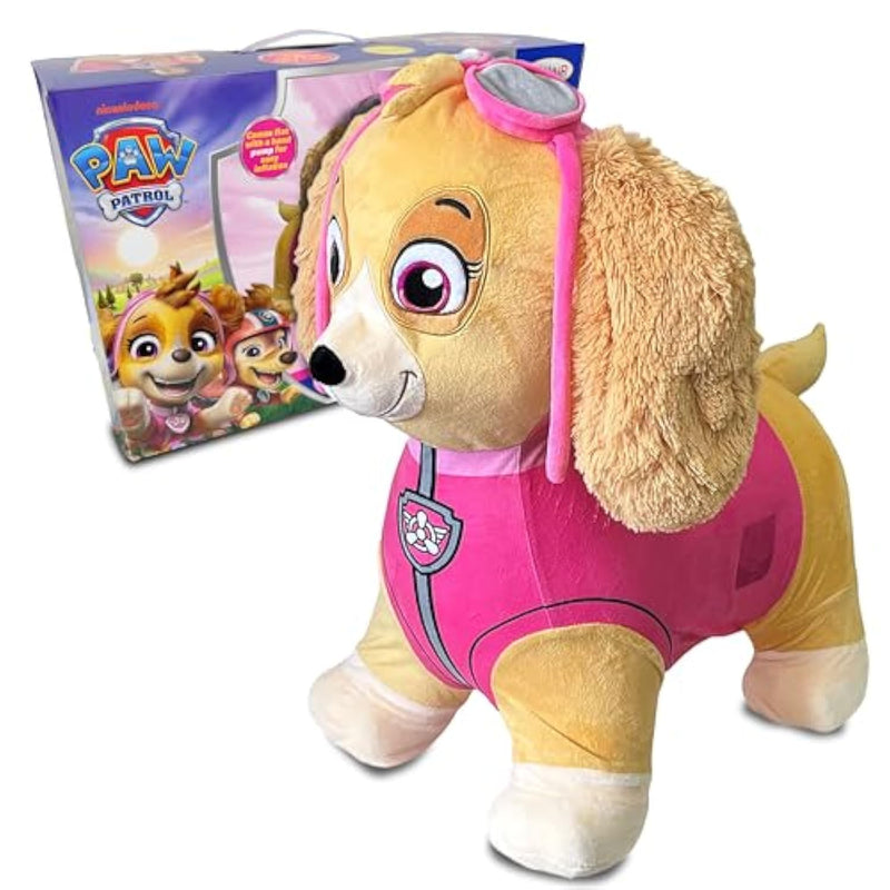 Bouncer Hopper For Toddlers 18M-3Y – Plush Cover, Easy Pump, Indoor/Outdoor Use – Boosts Balance & Motor Skills – Inflatable Jumpie Ride-On (Skye (Pink))