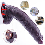 13.6" Xxl Giant Uncut Dildo, Huge Foreskin Realistic Dildo, Black Silicone Anal Vagina Penis With Big Suction Cup, Thick Fat G-Spot Penis, Extra Long Large Adult Wide Sex Toys Advanced Player Toy