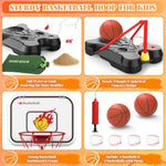 4 In 1 Kids Basketball Hoop And T Ball Set For Toddlers 3-5, Adjustable Height Toddler Basketball Hoop With Baseball, Indoor Outdoor Sport Gifts Christmas Toys For Boys Girls 3-8