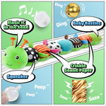 Baby Toys 6-12 Months Musical Caterpillar,Stuffed Animals Infant Toys 0-6 Months Sensory Toy With Ruler Design,Crinkle&Ring Bell,Baby Teething Toys For Tummy Time Boy Girl Gifts (Green)