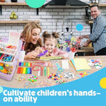 Kids Arts and Crafts Arch Kit with 1000+ PCS Craft Supplies and Storage Box