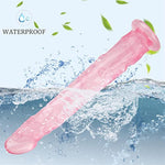 13 Inch Jelly Crystal Dildo, Realistic Huge Flexible Dildos With Powerful Suction Cup Base Large Soft Thick Anal Dildo Adult Sex Toy For Women - Pink
