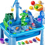 Water Table For Toddlers 1-3- Kids Play Sink With Pump And Running Water, Water Table For Kids Ages 4-8 With Fishing Games, Summer Outside Sensory Gift Toys For Boys And Girls 2 3 4 5 6 7 8