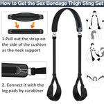 Bdsm Sex Swing Bondage Thigh Restraints, 2 In 1 Door Sex Swings & Thigh Sling With Adjustable Straps, Hanging Door Sex Slings Soft Plush Sex Furniture Kinky Adult Sex Toys For Men Women Couples
