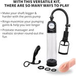 Adam'S Pleasure Kit For Him, 6 Piece Penis Pump Kit With Cock Rings, Prostate Massager, Realistic Stroker, Male Enhancement Set For Stamina Training, Performance, And Intense Pleasure