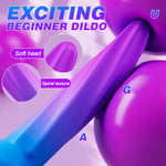 Soft 6-Inch Silicone Dildo With Suction Cup – Slim G-Spot & Prostate Toy For Beginners, Small Fantasy Anal & Butt Plug For Men And Women, Purple Blue