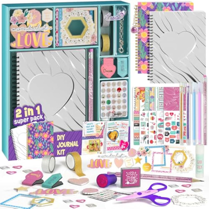 DIY Journal Kit for Girls Ages 8 and Above, Stationery Set for Teen and Tween Girls Gift