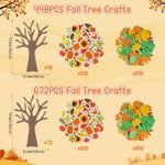 DIY Autumn Tree Sticker Kit with Foam Adhesive, 448 Pieces, Fall Decorations