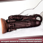 Cyberpunk Penis Sleeve Girth Enhancer For Men Silicone Mechanical Design Fantasy Cock Sheath Male Extender With Textured Details For Couples Intimate Play (T205-F)