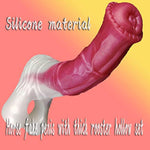 Penis Rooster Sleeve, Pink White Mixed Colored Horses And Fake Penis Men Penis Extension Increases And Thickened Pennis Easy To Clean Soft Silicone Material Partner Couple Sex Delay Time Ring (Small,)