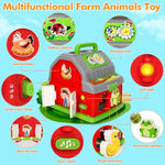 Montessori Learning Toys For 1 2 3 Year Old Boys Girls, Musical Farm Animals For Toddlers 1-3, Interactive Barn Toy With Light & Sound, Birthday Gifts For Baby Kid Toddler Age 12-18 Months