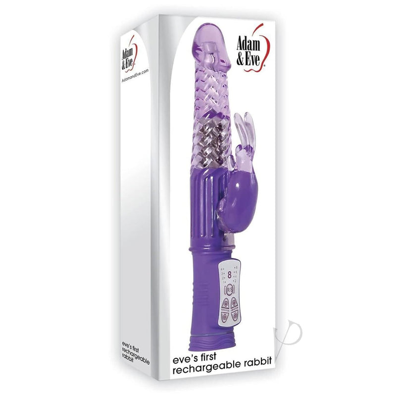 Adam And Eve Eves First Rechargeable Rabbit Vibrator, 9 Inch, Purple