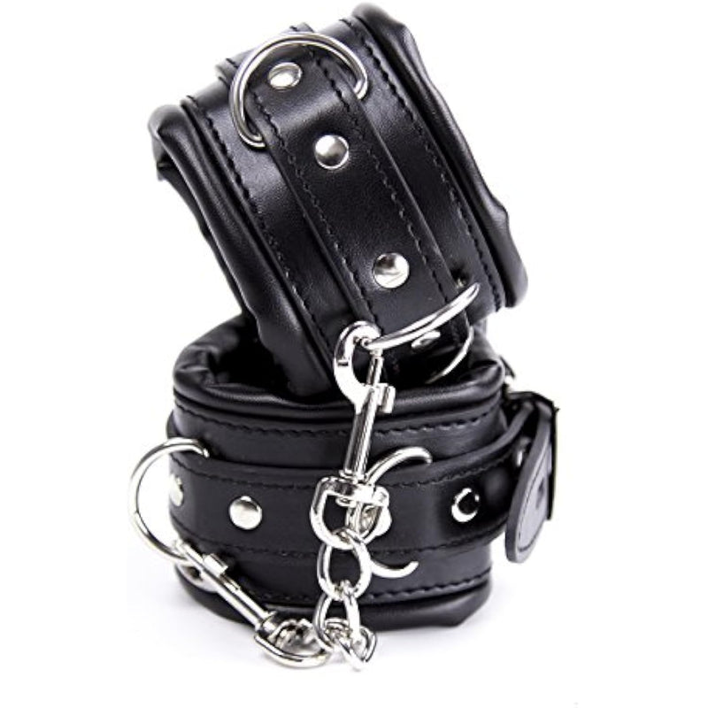 Adjustable Handcuffs Wrist Ankle Bracelets Sm Adult Plush Pu Leather Bondage Fetish Handcuffs Kit Cuff Restraint Set Sex Toy (Wrist)