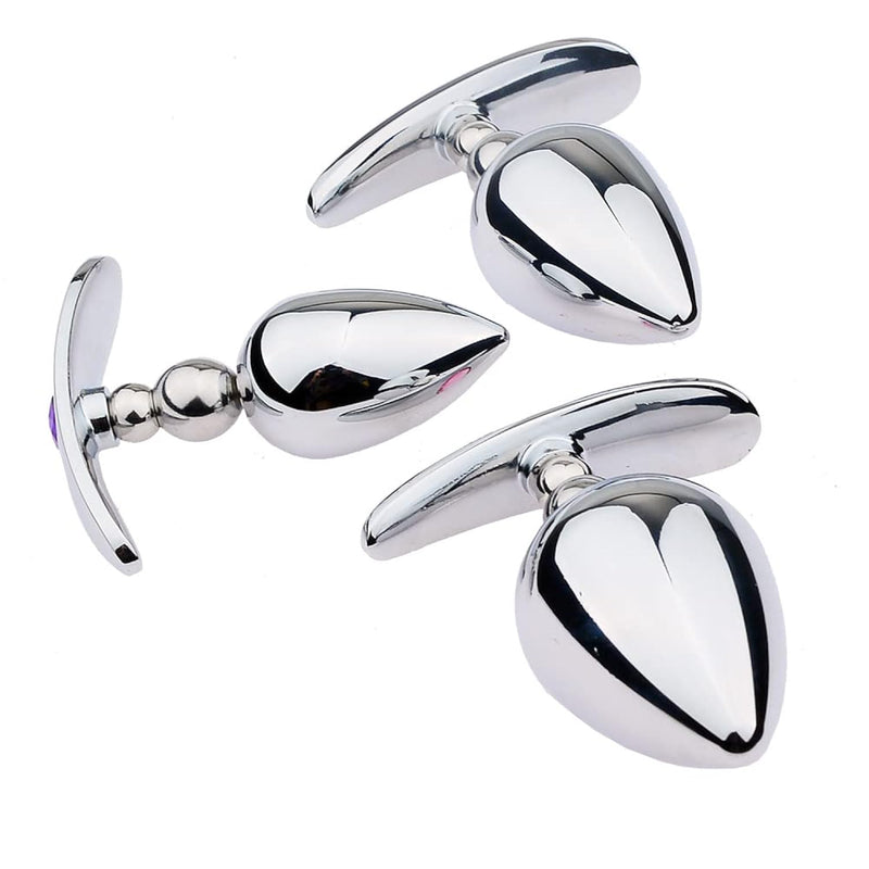 Anal Plug Sex Toys Anal Toys Metal Butt Plug Training Kit Massager Adult Sex Toys Anal Games Crescent Base Butt Plugs Training Set For Beginners S