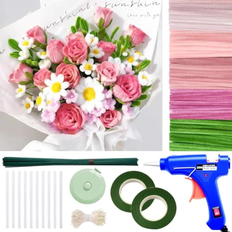 Beginner Pipe Cleaner Flower Kit with Step-by-Step Video Tutorial