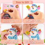 28 Pack Christmas Snowman Ornament Craft Kit for Kids, DIY Stickers & Cutouts
