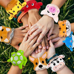 16 Pcs Stuffed Animal Slap Bracelets Set Animal Farm Ocean And Jungle Plush Slap Bracelets Cute Wrist Band Toy For Party Favors 16 Styles