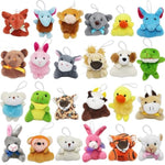 24 Packs Mini Plush Animals Toys, Animals Keychain Charms For Kids, Small Stuffed Animal Bulk For Kids, Easter Party Favors, Easter Basket Stuffers, Carnival Prizes, School Gifts