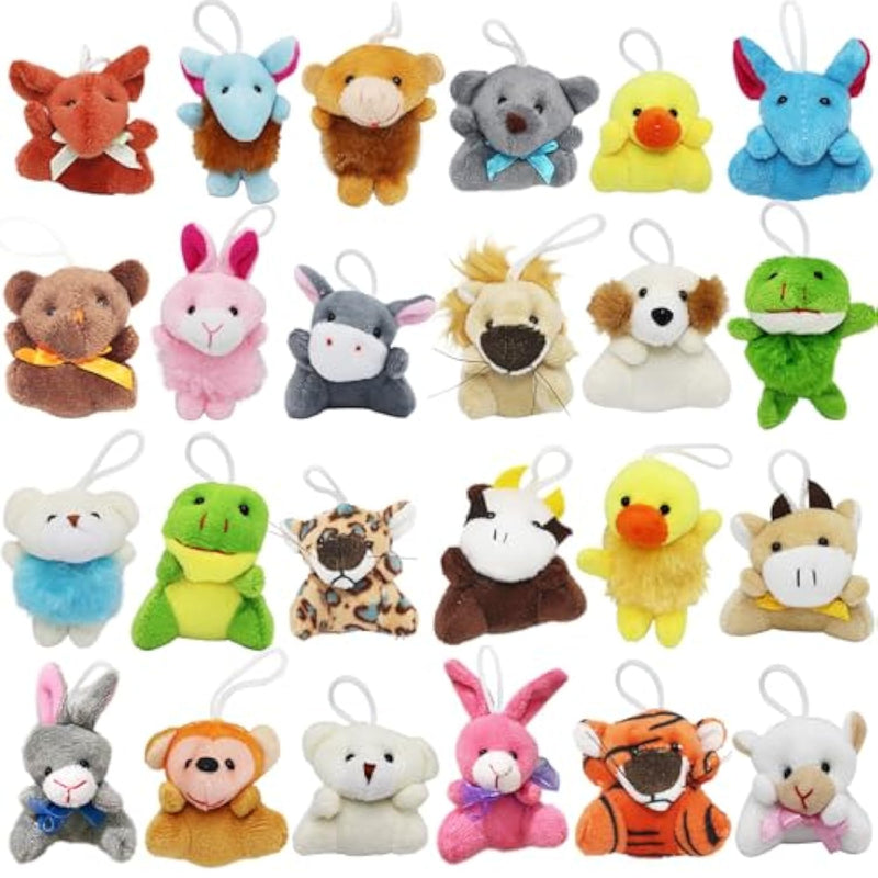 24 Packs Mini Plush Animals Toys, Animals Keychain Charms For Kids, Small Stuffed Animal Bulk For Kids, Easter Party Favors, Easter Basket Stuffers, Carnival Prizes, School Gifts