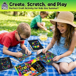 Rainbow Scratch Art Kit with 79 Stencils for Kids Ages 4-8