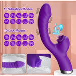 Strong 3 In 1 Tongue Licking Sucking Clitoris Vibrator Sex Toys For Women Clit Sucker Vacuum Vibro Dildo Female G Spot Clitoral Stimulator Sex