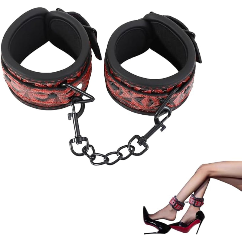 Bdsm Bondage Handcuffs Restraints Kit Pu Leather Edged Cuffs Sex Toy Adjustable Fetish Sm Games For Adults Couples