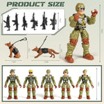 Army Men Action Figures With Weapons, Toy Soldiers For Boys, Plastic Army Toys For Boys 6-8, Birthday Gift For Military Collectors (6Pcs Green + 6Pcs Yellow)