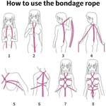 4 Pack Soft Cotton Rope 32 Feet 10M Bdsm Shibari Bondage Rope Restraint Kits Adult Sex Toys For Women Couples (Black And Red)