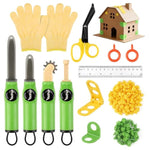 Cardboard Cutter For Kids - Cardboard Tools For Kids, Cardboard Cutting Tool Set With Fold-Roller & Gloves, Stem Educational Construction Toys Gift For 5-9 Year Old Boys Girls