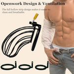 Male Cock Cage Chastity Device - Metal Chastity Locked Cage For Men With 3 Different Sizes Rings Adult Sex Toy For Men Penis Exercise Lock And 3 Keys Included | Black