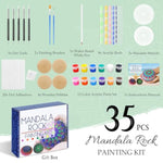 Mandala Rock Painting Arts and Crafts Kit for Adults and Women, 35-Piece Set