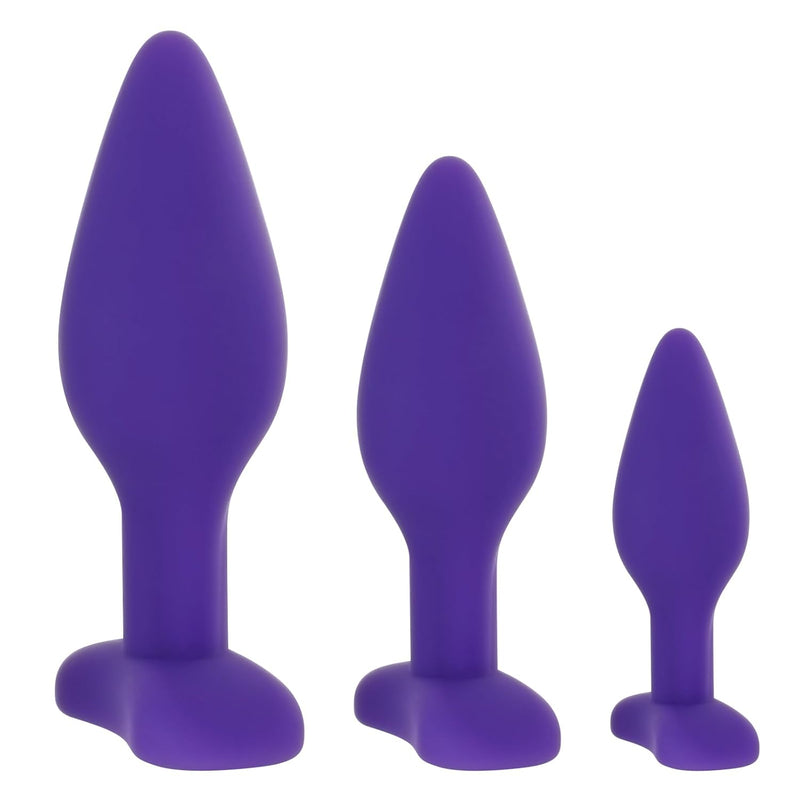 Silicone Anal Plug, 3Pcs Butt Plugs Training Set Prostate Massage Anus Dilator Anal Ball, Adult Sex Toys & Games For Men Women (Purple)
