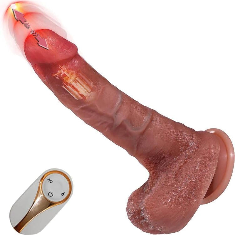 Thrusting Dildo Vibrator Sex Toys - Female Sex Toy Realistic Penis G Spot Anal Silicone Strapless Strap-On Dildos Stimulator With 7 Modes & Suction Cup, Adult Sex Toys & Games For Women, 9.1"(White)