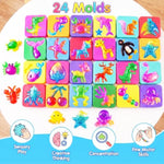 Magic Water Elf Kit for Kids with 36 Gel Colors, 24 Molds & 10 Powder Packs