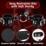 Bondage Neck To Wrist Restraints Sex Toys, Bdsm Couple Handcuffs Collar Adjustable With Nipple Clamps Ball Gag Sex Whip, Sex Bondage Set Adult Toys For Couples