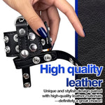Leather Adjustable Testicle Restraint Chastity Cage with Chain for CBT and BDSM Play