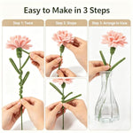 DIY Flower Bouquet Kit with 2 Glass Vases, 600 Pcs Pipe Cleaners, 13 Colors