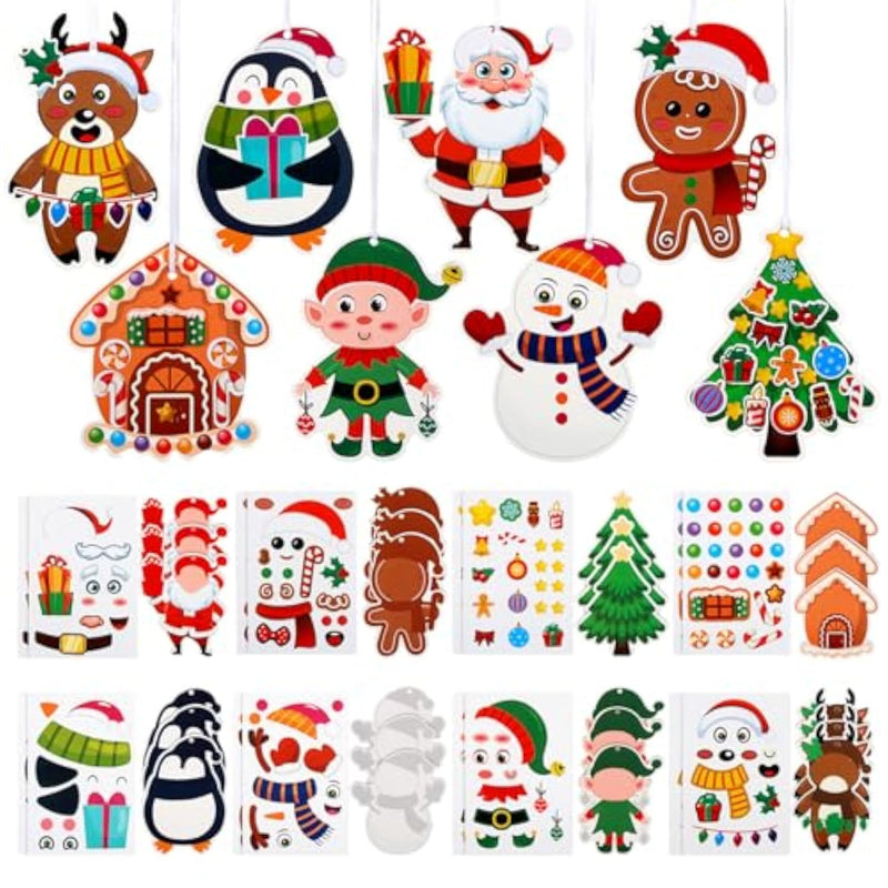 24 Pack Christmas Ornament Crafts, Make Your Own Ornament Kit for Holiday Party Favors